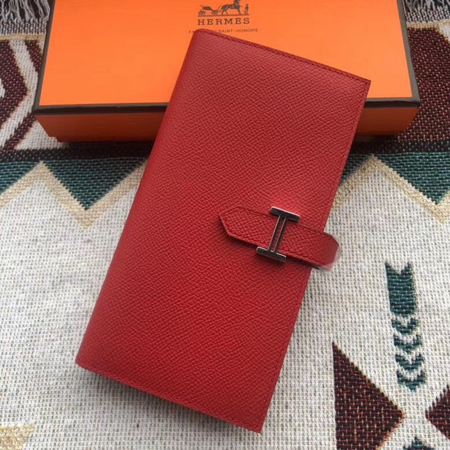 BEARN LONG 17 WALLET IN RUBY RED EPSOM LEATHER
