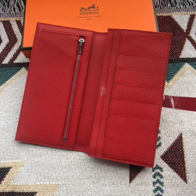 BEARN LONG 17 WALLET IN RUBY RED EPSOM LEATHER