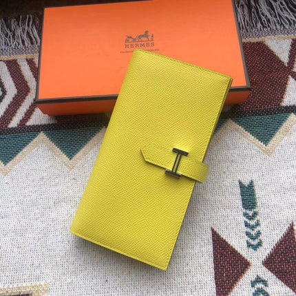 BEARN LONG 17 WALLET IN BRIGHT YELLOW EPSOM LEATHER