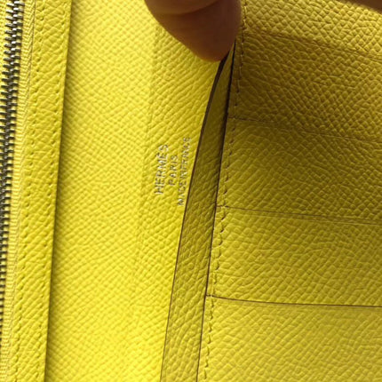 BEARN LONG 17 WALLET IN BRIGHT YELLOW EPSOM LEATHER