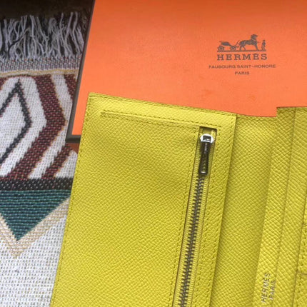 BEARN LONG 17 WALLET IN BRIGHT YELLOW EPSOM LEATHER