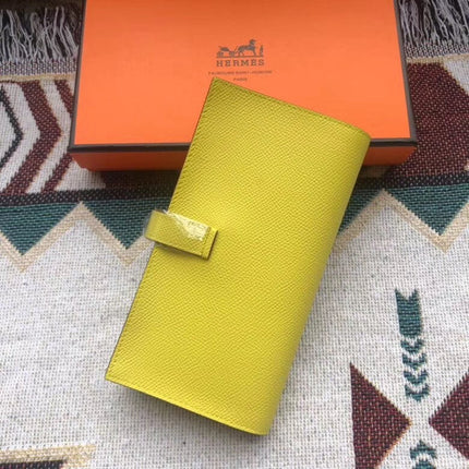 BEARN LONG 17 WALLET IN BRIGHT YELLOW EPSOM LEATHER