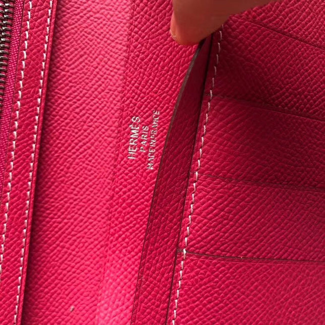 BEARN LONG 17 WALLET IN ROSE RED EPSOM LEATHER
