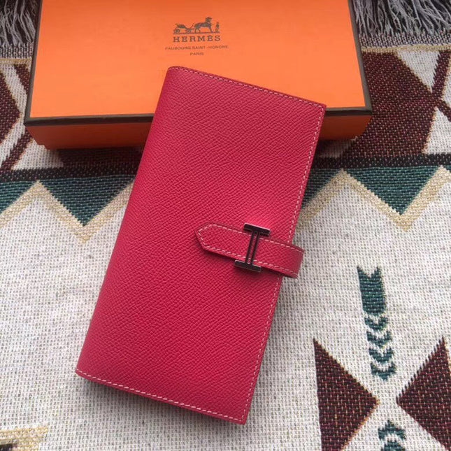 BEARN LONG 17 WALLET IN ROSE RED EPSOM LEATHER