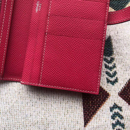 BEARN LONG 17 WALLET IN ROSE RED EPSOM LEATHER