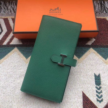 BEARN LONG 17 WALLET IN FOREST GREEN EPSOM LEATHER
