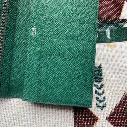 BEARN LONG 17 WALLET IN FOREST GREEN EPSOM LEATHER
