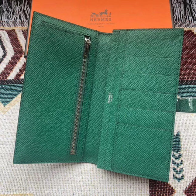 BEARN LONG 17 WALLET IN FOREST GREEN EPSOM LEATHER