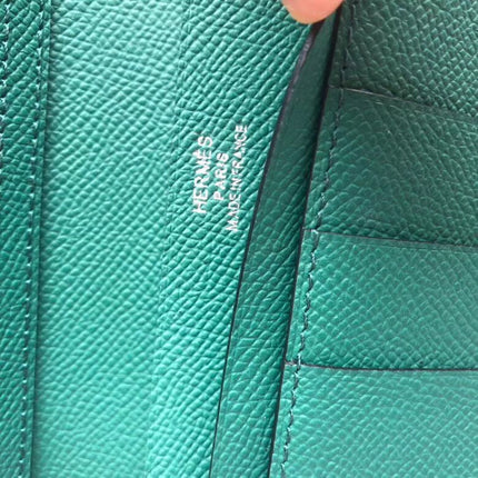 BEARN LONG 17 WALLET IN FOREST GREEN EPSOM LEATHER