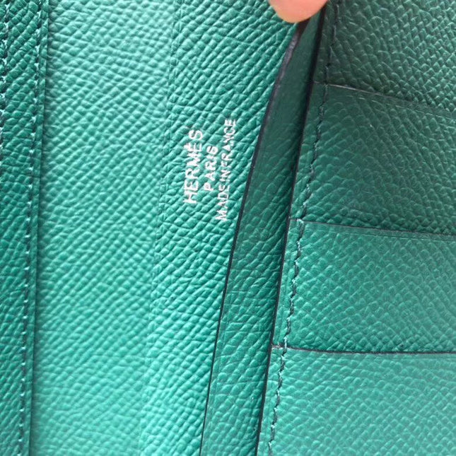 BEARN LONG 17 WALLET IN FOREST GREEN EPSOM LEATHER