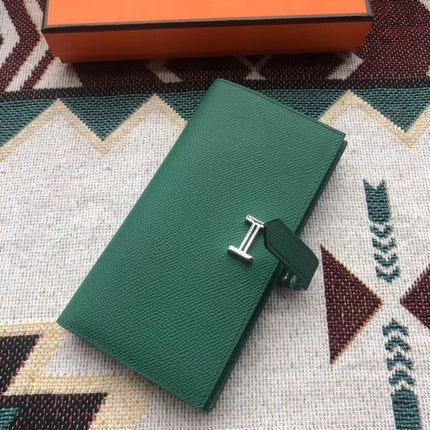 BEARN LONG 17 WALLET IN FOREST GREEN EPSOM LEATHER