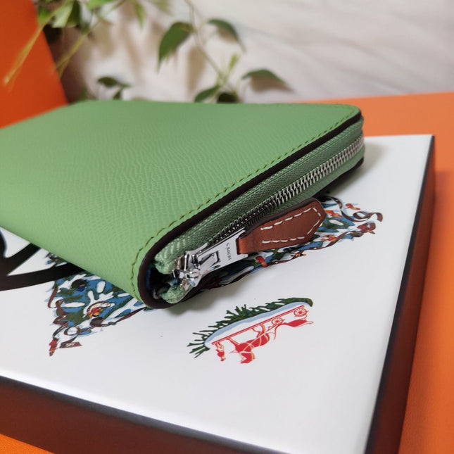 HM Zipper Wallet 20 Green Epsom
