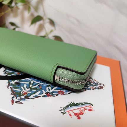 HM Zipper Wallet 20 Green Epsom
