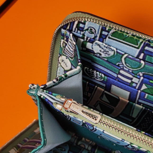 HM Zipper Wallet 20 Green Epsom