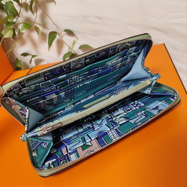 HM Zipper Wallet 20 Green Epsom