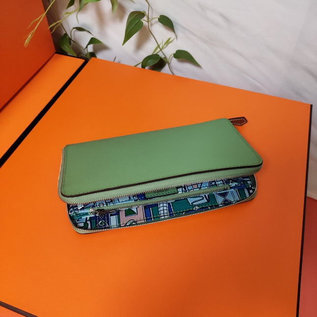 HM Zipper Wallet 20 Green Epsom