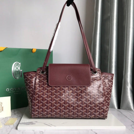 ROUETTE PM TOTE BAG 30 IN BURGUNDY RED CANVAS