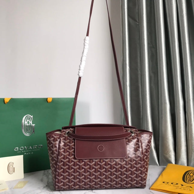 ROUETTE PM TOTE BAG 30 IN BURGUNDY RED CANVAS