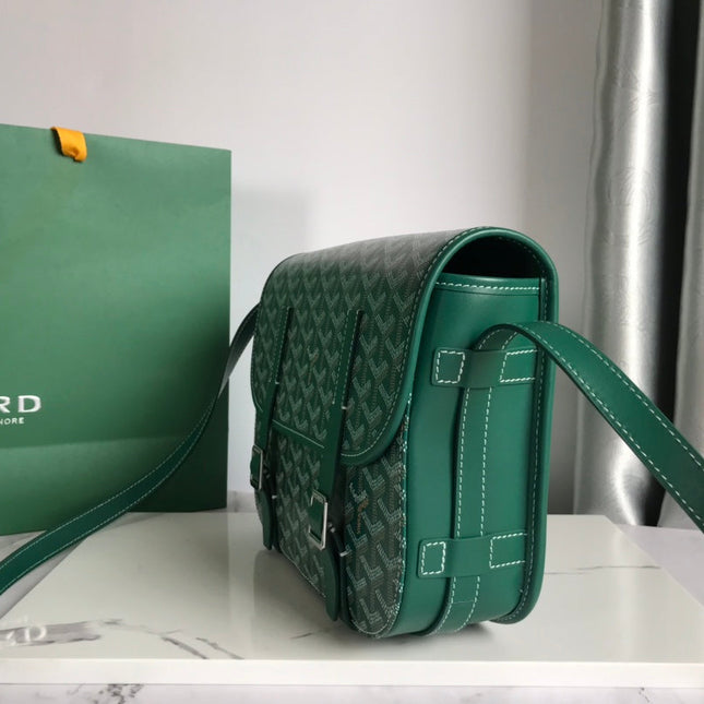 BELVEDERE II BAG 28 IN GREEN GOYARDINE CANVAS