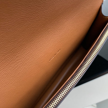 TRIPHOME 20 DOUBLE LAYER MONOGRAM BLACK PATTERN CALFSKIN BAG