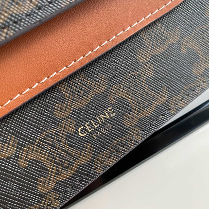 TRIPHOME 20 DOUBLE LAYER MONOGRAM BLACK PATTERN CALFSKIN BAG