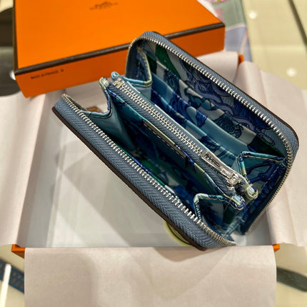 HM Compact Wallet 11.5 Navy Blue Epsom
