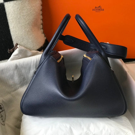 HM LINDY 26 BAG NAVY CALFSKIN