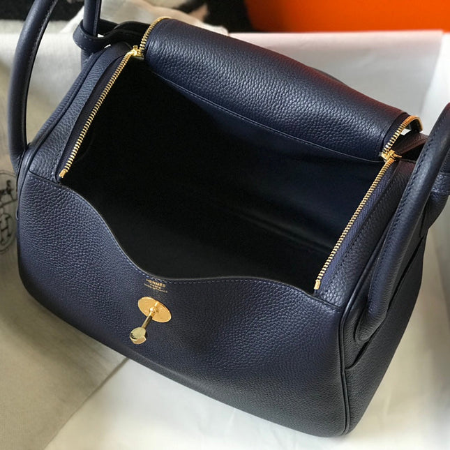 HM LINDY 26 BAG NAVY CALFSKIN