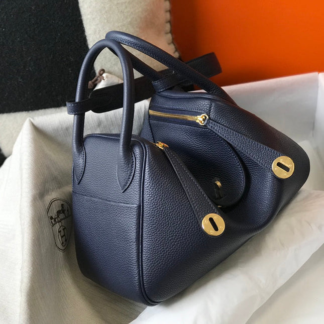 HM LINDY 26 BAG NAVY CALFSKIN