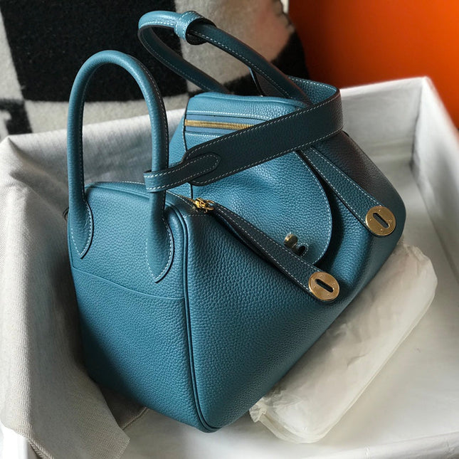 HM LINDY 30 BAG SAPPHIRE CALFSKIN