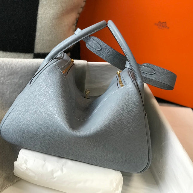 HM LINDY 30 BAG TEMPERED GRAY CALFSKIN
