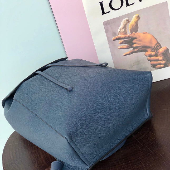 LOEWE FLAMENCO BACKPACK 31 IN NAVY BLUE CALFSKIN
