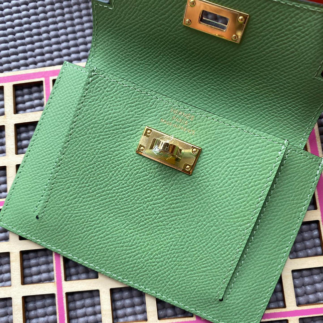 HM Kelly Pocket 13.5 Green Epsom Ghw
