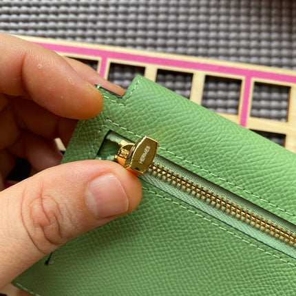 HM Kelly Pocket 13.5 Green Epsom Ghw