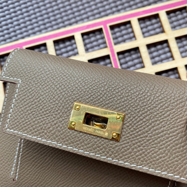 HM Kelly Pocket 13.5 Brown Epsom Ghw