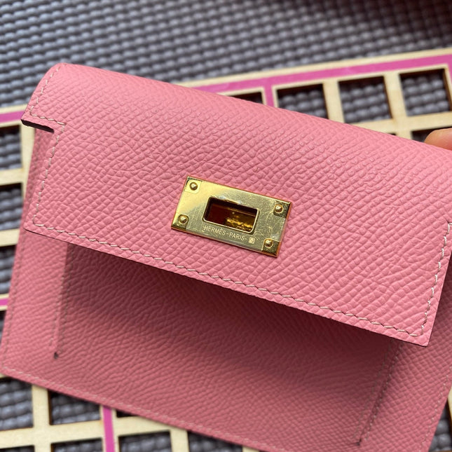 HM Kelly Pocket 13.5 Pink Epsom Ghw