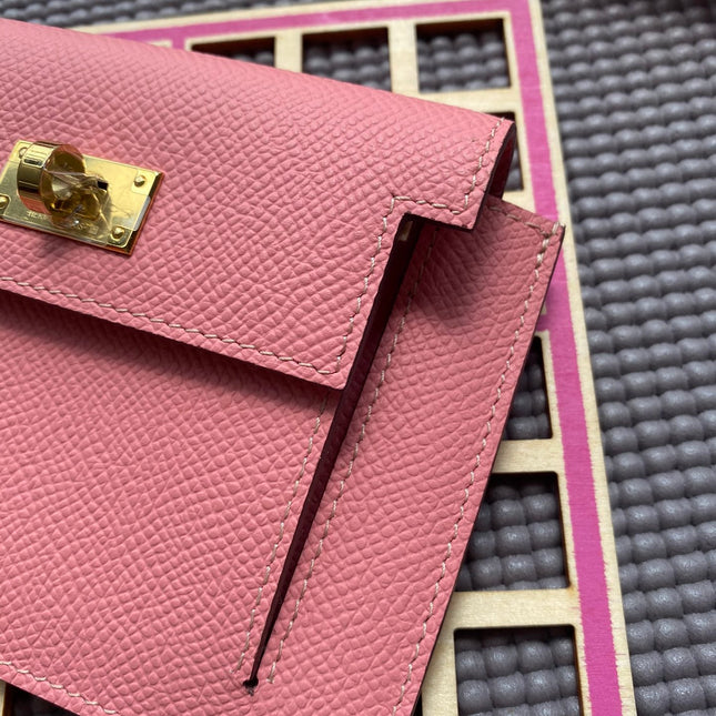 HM Kelly Pocket 13.5 Pink Epsom Ghw