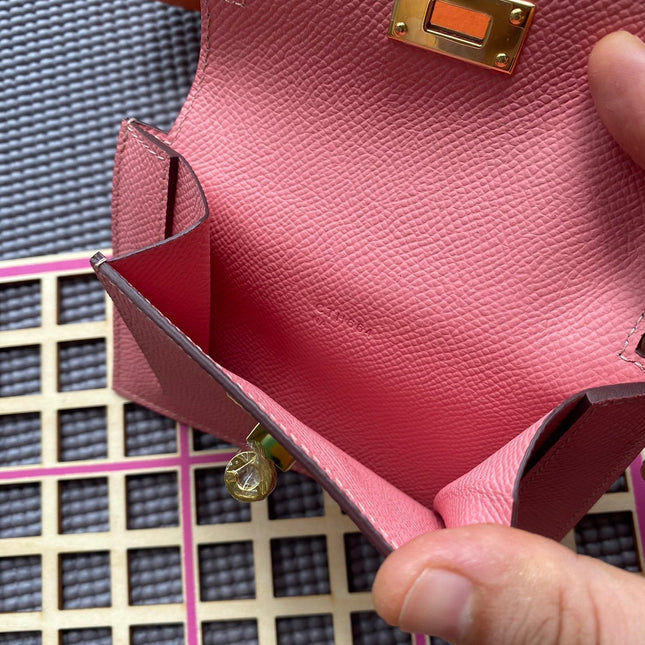 HM Kelly Pocket 13.5 Pink Epsom Ghw