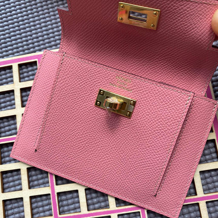 HM Kelly Pocket 13.5 Pink Epsom Ghw