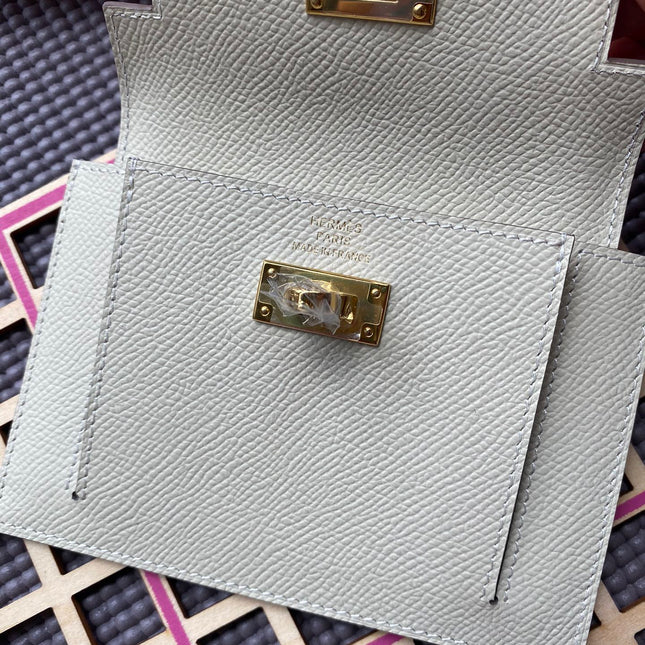 HM Kelly Pocket 13.5 White Epsom Ghw