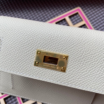 HM Kelly Pocket 13.5 White Epsom Ghw