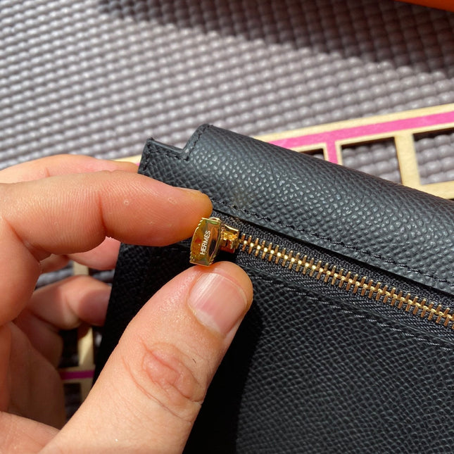 HM Kelly Pocket 13.5 Black Epsom Ghw