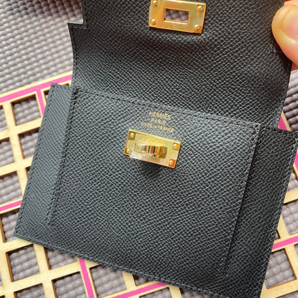 HM Kelly Pocket 13.5 Black Epsom Ghw