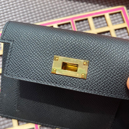 HM Kelly Pocket 13.5 Black Epsom Ghw