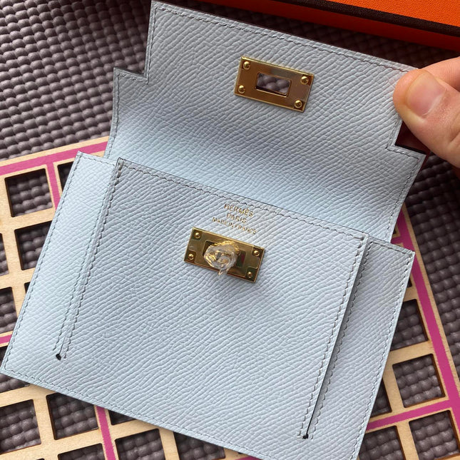 HM Kelly Pocket 13.5 Light Grey Epsom Ghw