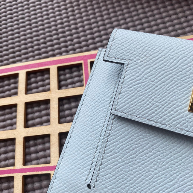 HM Kelly Pocket 13.5 Light Grey Epsom Ghw