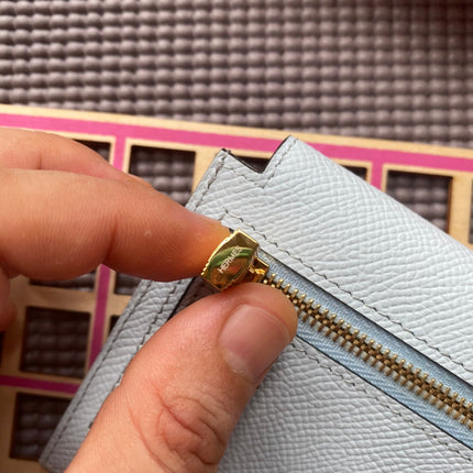 HM Kelly Pocket 13.5 Light Grey Epsom Ghw