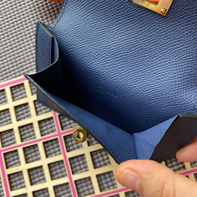 HM Kelly Pocket 13.5 Blue Epsom Ghw