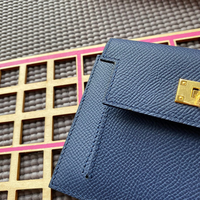 HM Kelly Pocket 13.5 Blue Epsom Ghw