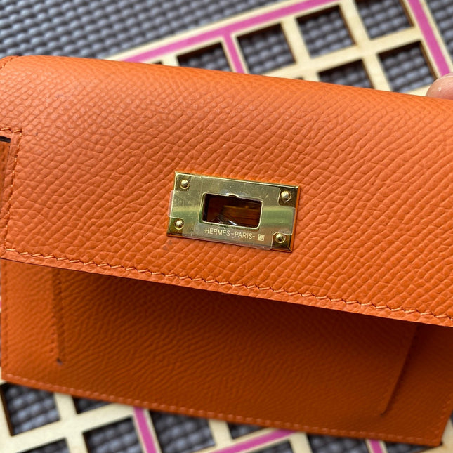 HM Kelly Pocket 13.5 Orange Epsom Ghw